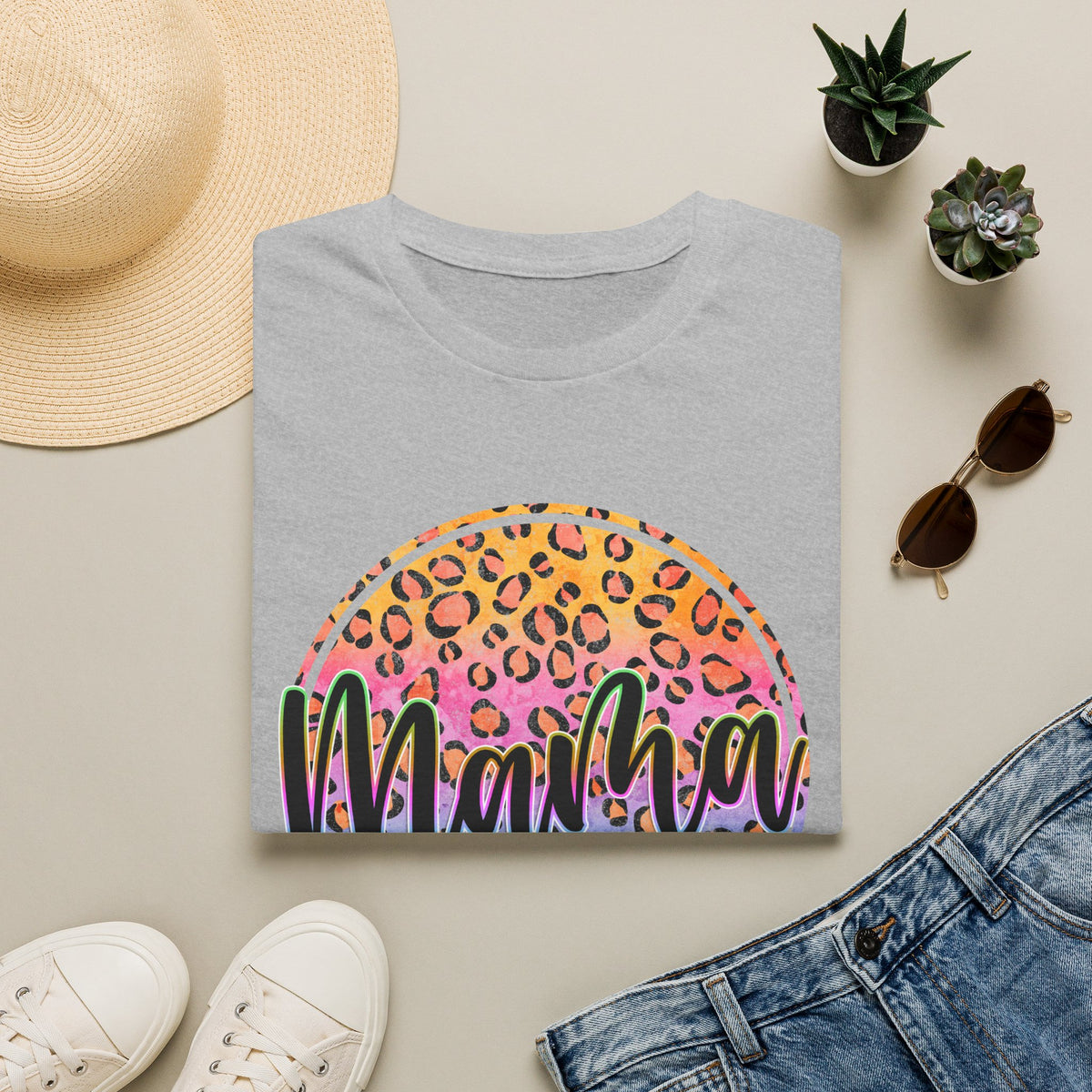 Mama Leopard Rainbow Tee