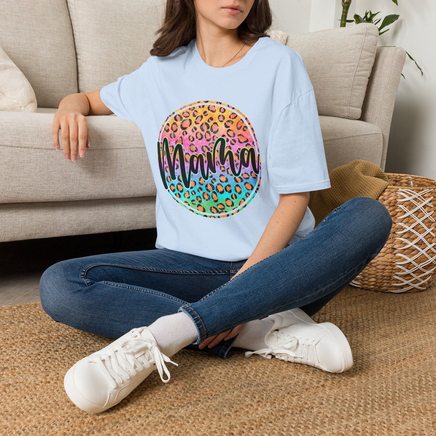 Mama Leopard Rainbow Tee
