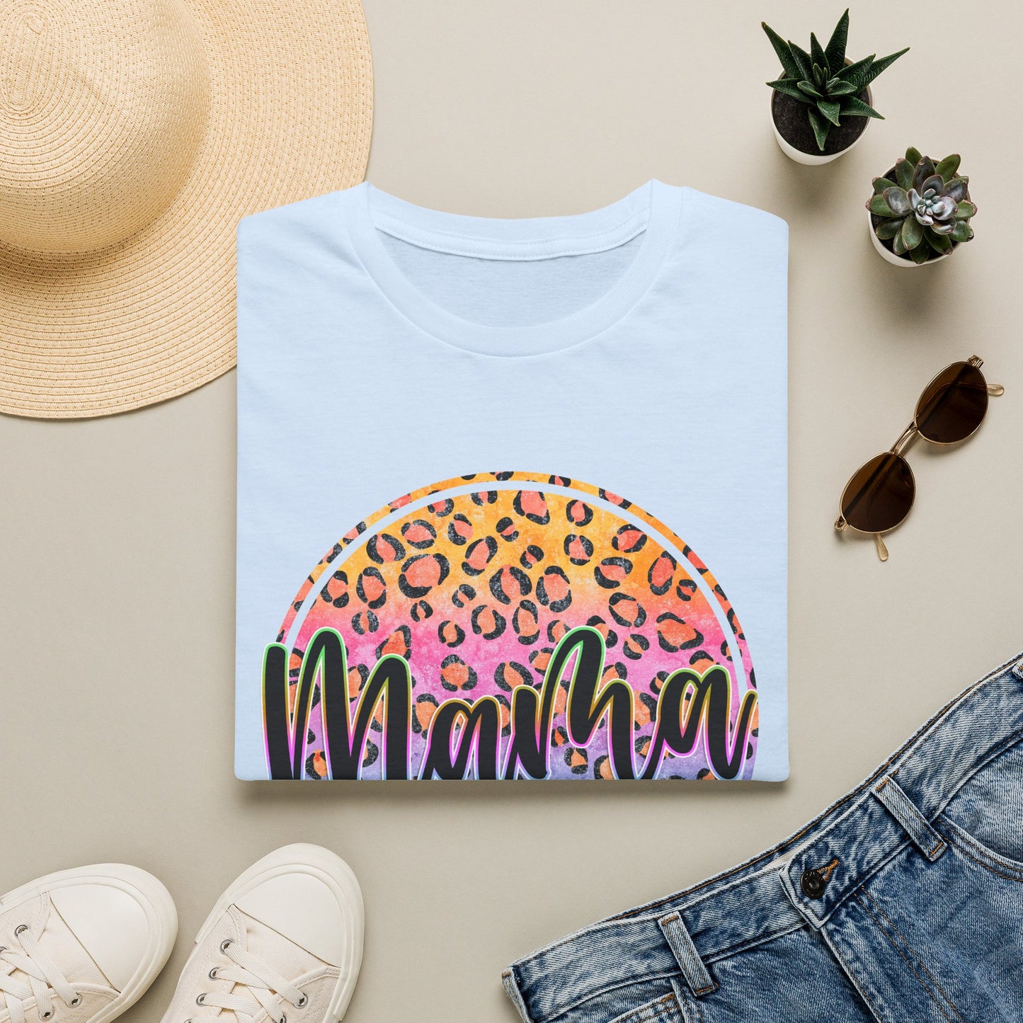Mama Leopard Rainbow Tee