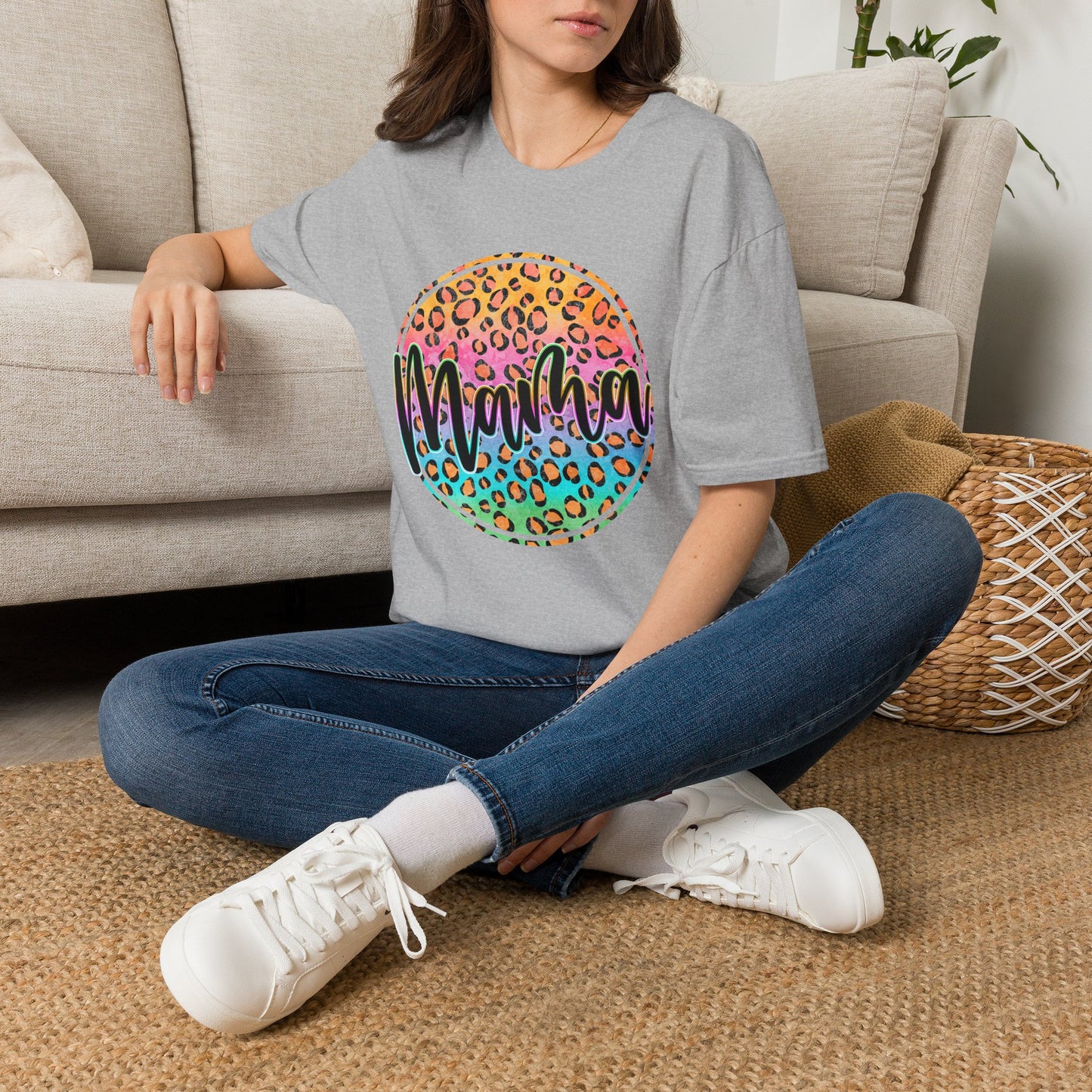 Mama Leopard Rainbow Tee