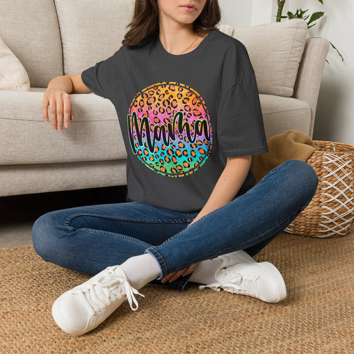 Mama Leopard Rainbow Tee
