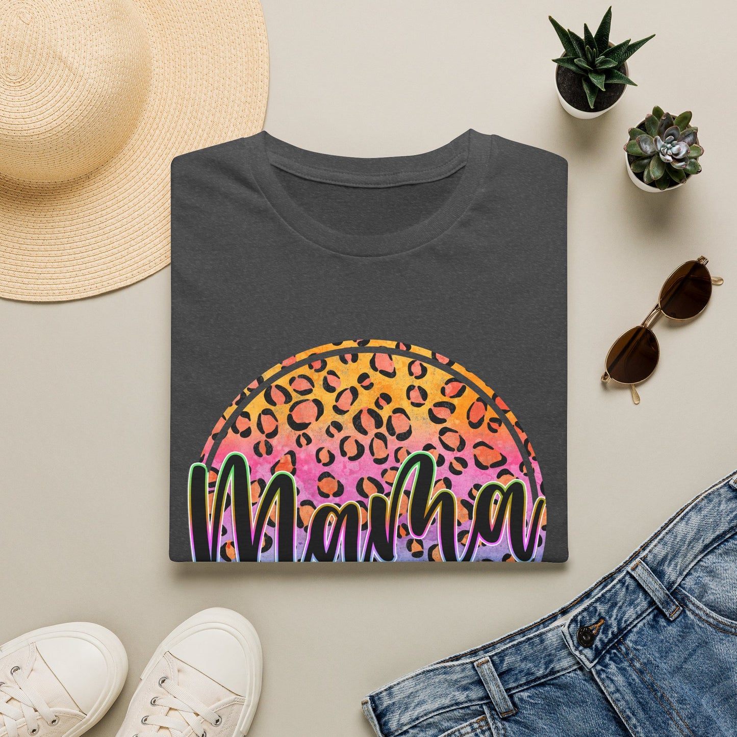 Mama Leopard Rainbow Tee